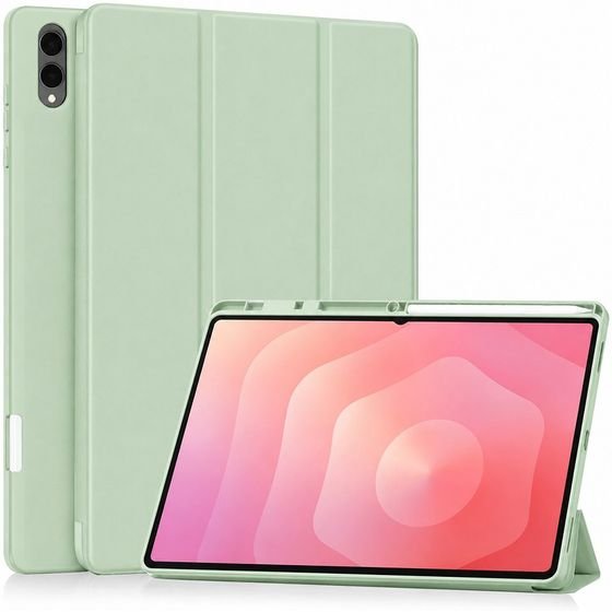 Techsuit - Flex Trifold (With Pencil Holder) - Samsung Galaxy Tab S11 Ultra / Tab S12 Ultra - Matcha Green