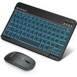 Techsuit - Wireless Keyboard And Mouse Aircombo (WKM1) - For Gaming, Bluetooth, 7 Colors, 1600 DPI, Type-C - Black