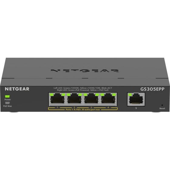 NETGEAR Switch GS305EP / Black - (GS305EPP-100PES)