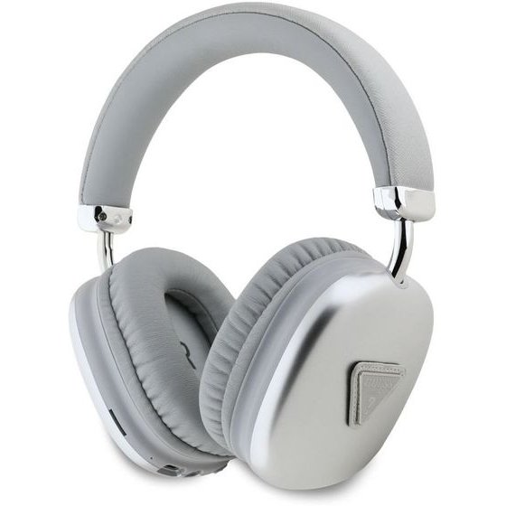 Guess Saffiano Pu Leather Triangle Logo Wireless Headphone Silver - (GUBHK1SATSS)
