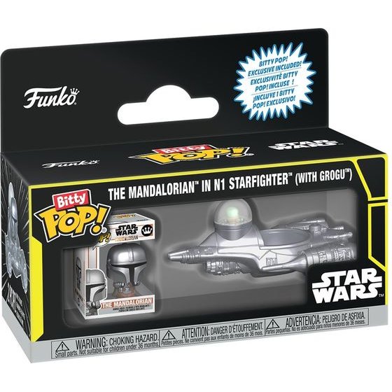 Funko Bitty Pop! Rides: Star Wars - The Mandalorian In N1 Starfighter (With Grogu) Vinyl Figures