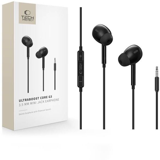 Tech-Protect Ultraboost Mini Jack Earphone Core G3 BLACK