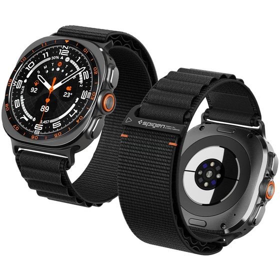 Spigen Fabric Band, Black - Samsung Galaxy Watch 9/8 46mm/44mm/40mm - (AMP11607)