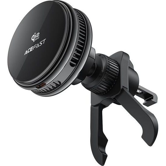 Acefast - Car Holder With Wireless Charging - Qi2 Certified, 25W, Supports MAG-Charge, Built-In Cooler, Air Vent - Black - (D66)
