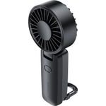 Acefast - Portable Mini Fan - With Four-Speed, 1800mAh, Built-In Carabiner, Hanging Rope, 6400rpm, LED, USB-C - Black - (YF2)