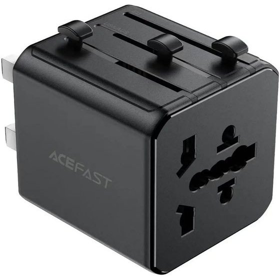 Acefast - Travel Adapter (Z11) - Universal, Fast Charging Converter, 10A, 2500W, AC100-250V - Black