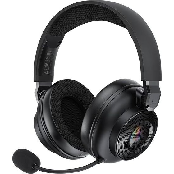 Acefast - Wireless Gaming Headset (H15) - Professional Drivers, BT6.0 + 2.4G + AUX, 0.02s Latency, RGB, Mic, 1000mAh - Black