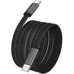 Borofone - Data Cable Peace (BX124) - USB-C To USB-C, 60W, Nylon Braided, Tangle-Free Flat Design, 1m - Black