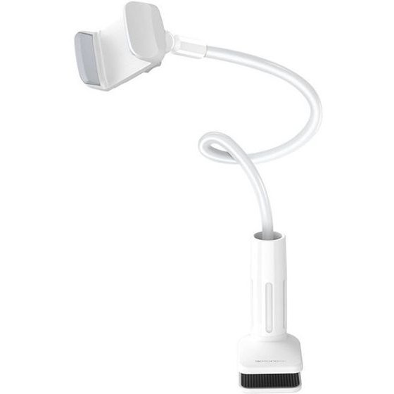 Borofone - Desk Holder Bright Shell - For Phone, Flexible Arm, 360� Rotation Adjustment, 4.5 - 6.5'' Phones - White - (BH23)