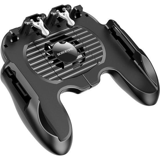 Borofone - Gamepad Warrior - Cooling Fan, Dual Gaming Triggers, For 4.5 - 6.7'' Smartphones - Black - (BG3)