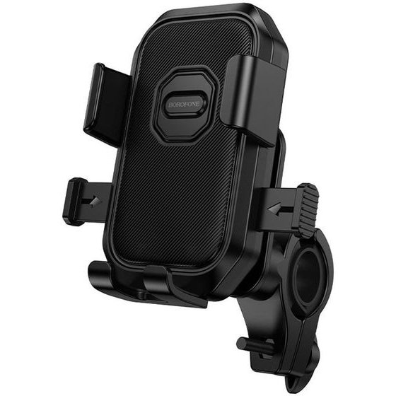 Borofone - Riding Phone Holder Camino - For Bicycles / Motorcycles / Baby Strollers, 360� Rotation, 6 - 7'' Phones - Black - (BH141)