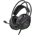 Borofone - Wired Over-Ear Gaming Headphones Thunder (BO105) - 50mm Drivers, Microphone, Usb + 3.5mm, Led Lighting - Black
