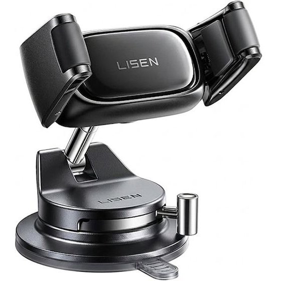 Lisen - Car Holder A609 - For Dashboard, 360� Rotation, Clamp Arm, Automatic Lock, Vacuum Suction - Deep Gray - (YL0225120003)