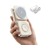 Lisen - Desktop Stand With Wireless Charging 3in1 - With 20W Adapter, Dual Hinges, Magsafe 15W, Foldable - White - (YL0223110006)