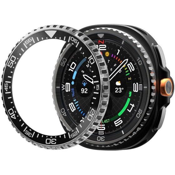 Spigen - Bezel Tune Diver - Samsung Galaxy Watch Ultra 2, Stainless Steel - Black - (ACS11617)