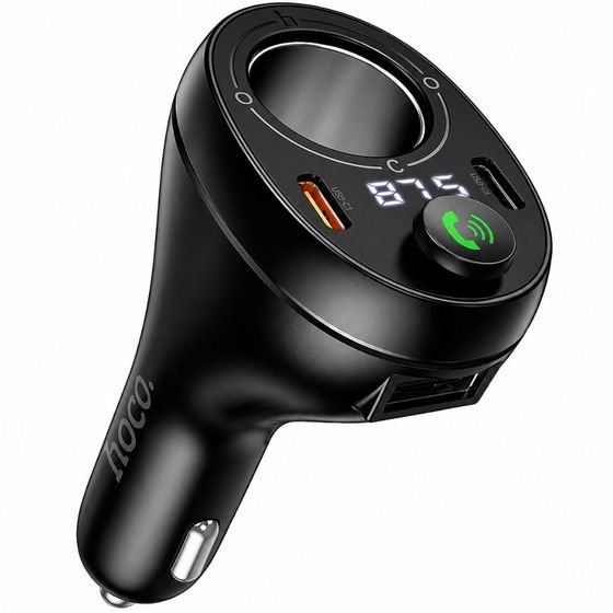 Hoco Bluetooth Fm Transmitter 120W �� 1xUSB-A 2xUSB-C PD20W QC3.0 Bt v5.4 �� ������� �������� ����� - (E88 Star)