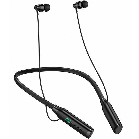 Hoco Bluetooth Hands Free Neckband Magnetic v5.4 1200mAh 150HRs ������������ Tf Card Led ������� ��������� ����� - (ES62 Plus)