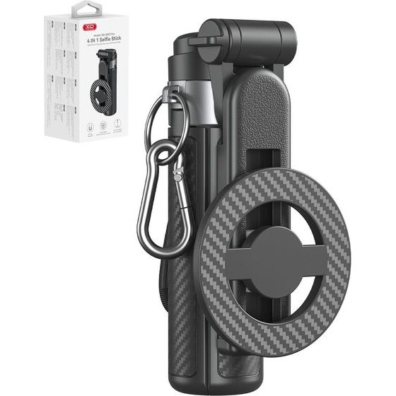 XO Selfie Stick Bluetooth Tripod SS25 Black Magnetic For Magsafe 64cm