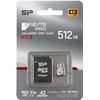 Silicon Power Micro Sdxc 512GB Class 10 UHS-I U3 A2 V30 Create Pro DDR200/Wa R170/W120 MB/S + Sd Adaptor - (SP512GBSTXLA2V1CSP)