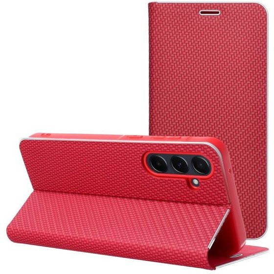 Flip Case For Samsung S26 Fe Luna Book Carbon red