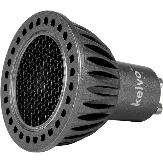 Kelvo Kyron Dark 36� ���� GU10 MR16 �� Honeycomb Anti-Glare Reflector Led 7W 840lm Cri (Ra)  = 90 36� Ac 220-240V IP20 ������ ����� 4500K Dimmable Bridgelux Cob Chip - ���� ������� & ����� ��� - �5 x �5 x �5.7cm - 3 ��� ������� -