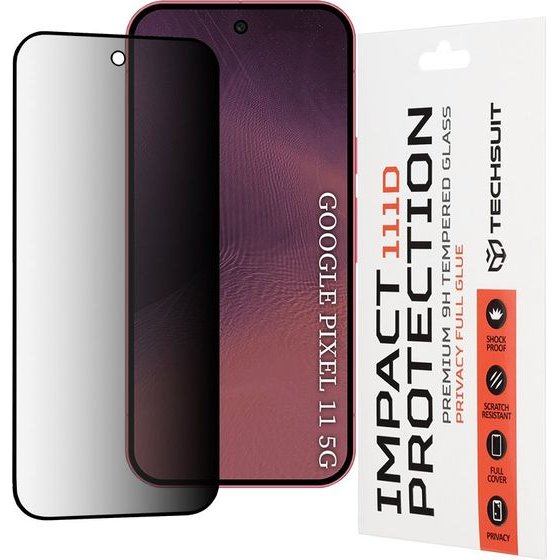 Techsuit - 111D Privacy Full Glue - Google Pixel 11 / Pixel 11 Pro - Black