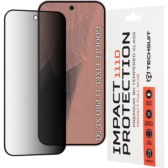 Techsuit - 111D Privacy Full Glue - Google Pixel 11 Pro Xl - Black