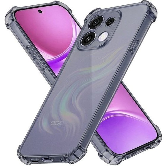 Techsuit - Shockproof Clear Silicone - Oppo Reno16 - Smoke Black