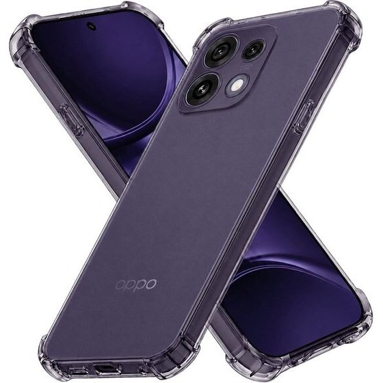 Techsuit - Shockproof Clear Silicone - Oppo Reno16 F / Reno16 Fs - Smoke Black