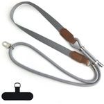 Techsuit - Urbanloop (TLN12G) - Neck/Crossbody Wear, For Phone Cases, 100cm-140cm Length Adjustmen, Nylon + Pu - Gray
