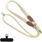 Techsuit - Urbanloop (TLN2C) - Neck/Crossbody Wear, For Phone Cases, 100cm-140cm Length Adjustmen, Nylon + Pu - Cream