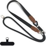 Techsuit - Urbanloop (TLN3B) - Neck/Crossbody Wear, For Phone Cases, 100cm-140cm Length Adjustmen, Nylon + Pu - Black