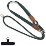 Techsuit - Urbanloop (TLN4G) - Neck/Crossbody Wear, For Phone Cases, 100cm-140cm Length Adjustmen, Nylon + Pu - Dark Green