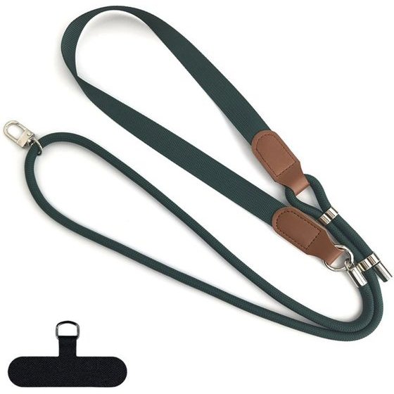 Techsuit - Urbanloop (TLN4G) - Neck/Crossbody Wear, For Phone Cases, 100cm-140cm Length Adjustmen, Nylon + Pu - Dark Green