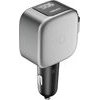 Cuktech 100W Car Charger With Display And 70cm Retractable USB-C Cable - Gray - (CC903P)