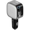 Cuktech 100W Car Charger With Display And 70cm Retractable USB-C Cable - Gray - (CC903P)