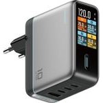 Cuktech 120W Wall Charger With Display And USB-C Cable - Silver - (AD1204U)