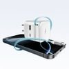 Cuktech 67W Gan 2x USB-C + USB-A Wall Charger With 70cm Retractable USB-C Cable - White - (AD653W)