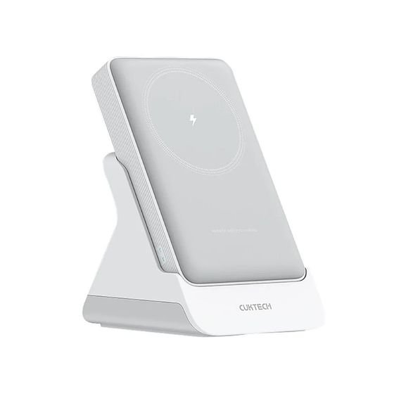 Cuktech WPB100N 20W 10000mAh Magnetic Power Bank With Stand - White - (CKWPB100NGLGR)