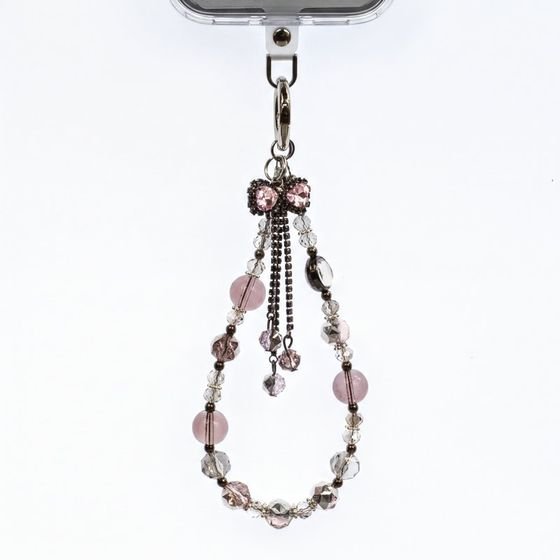 Crong Phone Charm - Lanyard Phone Pendant (Silver Bow) - (CRGPHCH22)