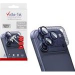 Volte-Tel Camera Glass Cover Iphone 17 Pro 6.3in 9H 0.30MM 3D Ar NICKEL-Electroplating Frame BLUE