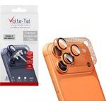 Volte-Tel Camera Glass Cover Iphone 17 Pro Max 6.9in 9H 0.30MM 3D Ar NICKEL-Electroplating Frame ORANGE