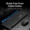Vention Wireless Full-Size Silent Keyboard & Mouse Combo Black Slim Type Us - (KTZB0-EN)