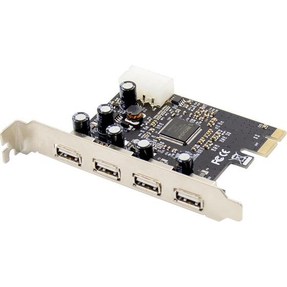 Powertech ����� ��������� Pcie �� 4x Usb 2.0 480Mbps, Asix MCS9990 - (ST622)