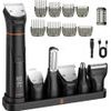 MAXGROOM JK-666 6-in-1 Trimmer For beard, hair, body, Nose And Ears IPX6 - Black - (M-666)