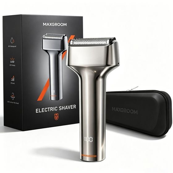 MAXGROOM WF-2037D Foil Electric Shaver IPX7 - Silver - (M-12037)