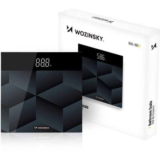 Wozinsky Bathroom Scale Up To 180 Kg Accurate - Black 5907769388163 - (WAL-180)