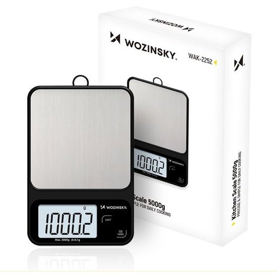 Wozinsky Kitchen Scale Accurate With Large Lcd Display Up To 5 Kg - Black 5907769388187 - (WAK-2252)