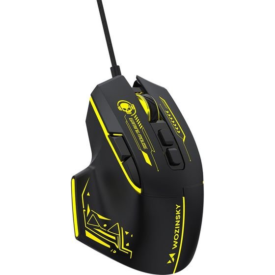 Wozinsky Wired Optical Gaming Mouse 7200 Dpi With Backlight - Black And Yellow 5907769387920 - (WMGK-1181W)