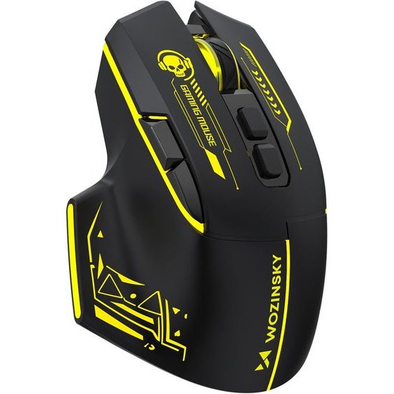 Wozinsky Wireless Optical Gaming Mouse 3200 Dpi With Built-In Battery And Backlight - Black And Yellow 5907769387913 - (WMGB-1181)